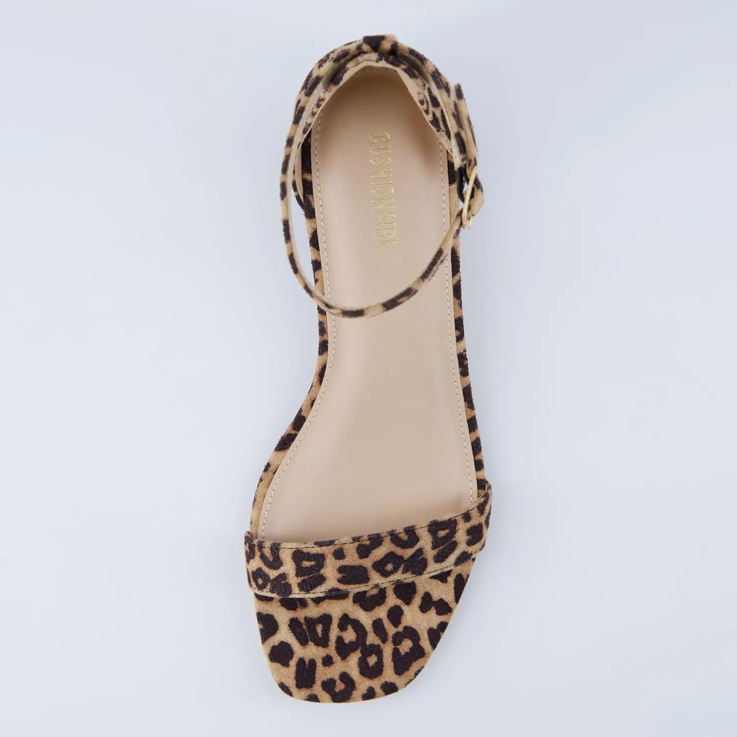 CUSHIONAIRE Solo Women’s Kitten Heel Dress Sandal – 1 Band Ankle Strap Heel with Cushioned Footbed & Faux Suede Upper