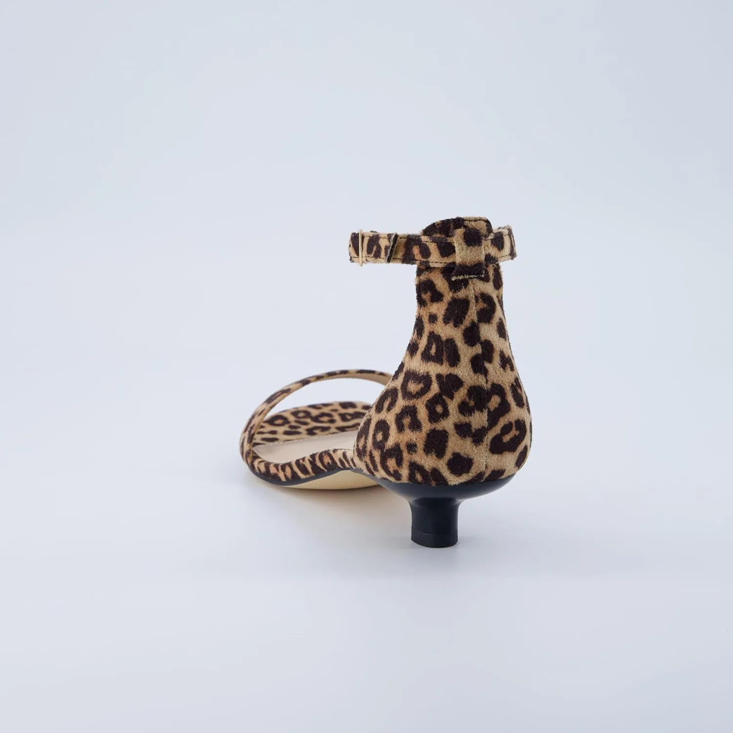 CUSHIONAIRE Solo Women’s Kitten Heel Dress Sandal – 1 Band Ankle Strap Heel with Cushioned Footbed & Faux Suede Upper