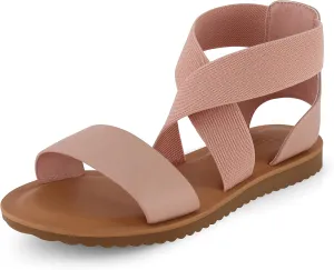 CUSHIONAIRE Women's Chancy stretch gore sandal  Memory Foam and Wide Widths Available
