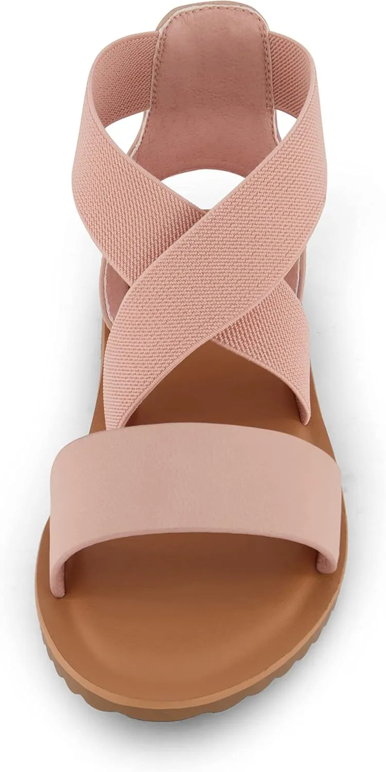 CUSHIONAIRE Women's Chancy stretch gore sandal  Memory Foam and Wide Widths Available