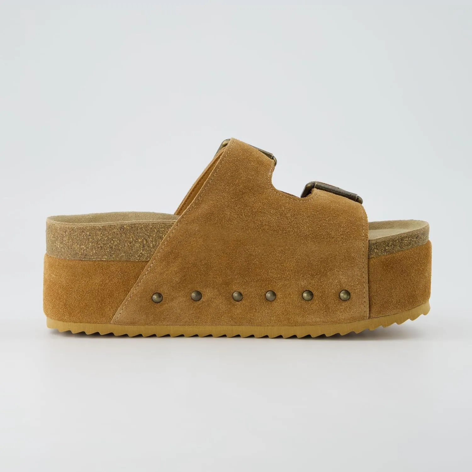 CUSHIONAIRE Women's Guru Genuine Leather footbed platform sandal with  Comfort, Wide Widths Available