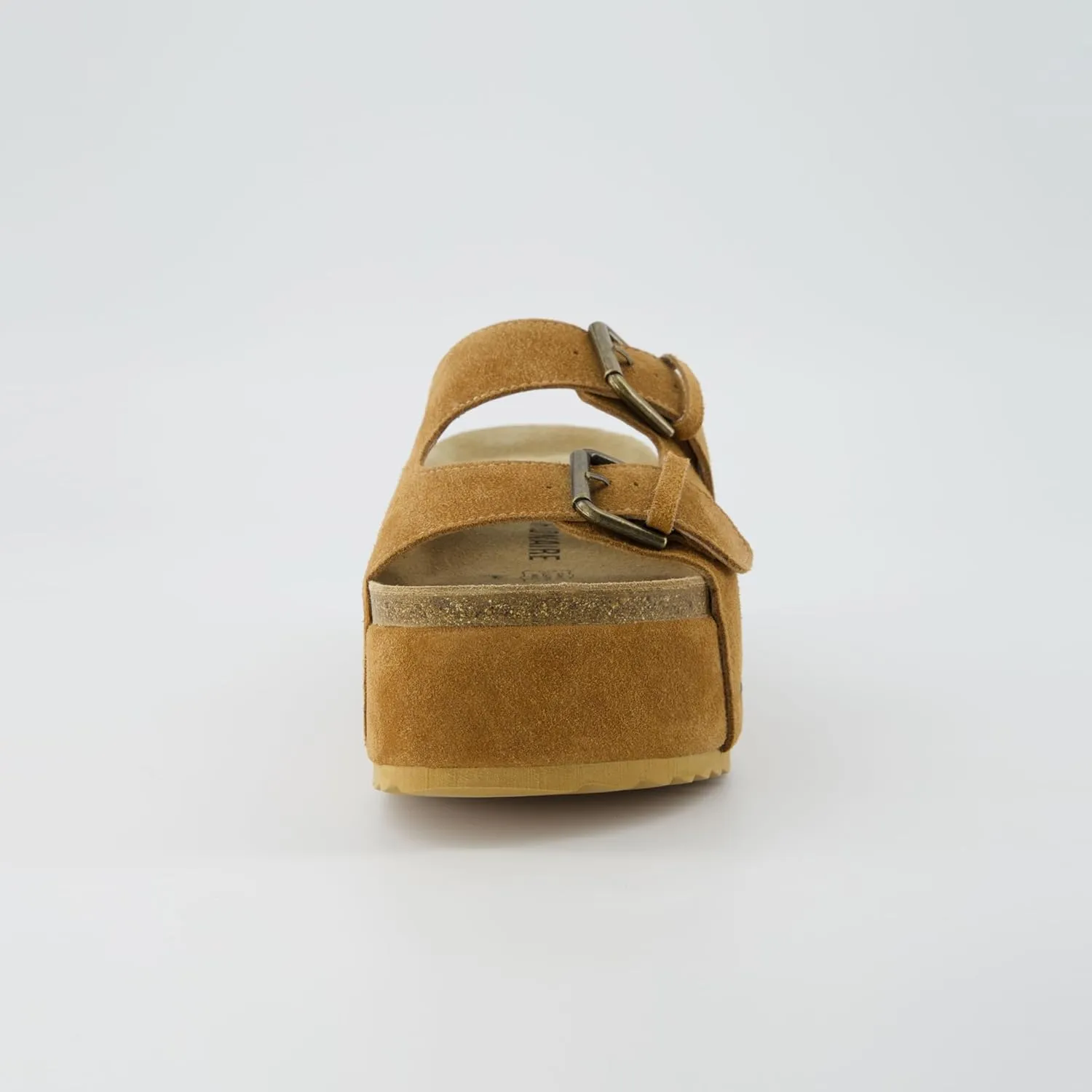 CUSHIONAIRE Women's Guru Genuine Leather footbed platform sandal with  Comfort, Wide Widths Available