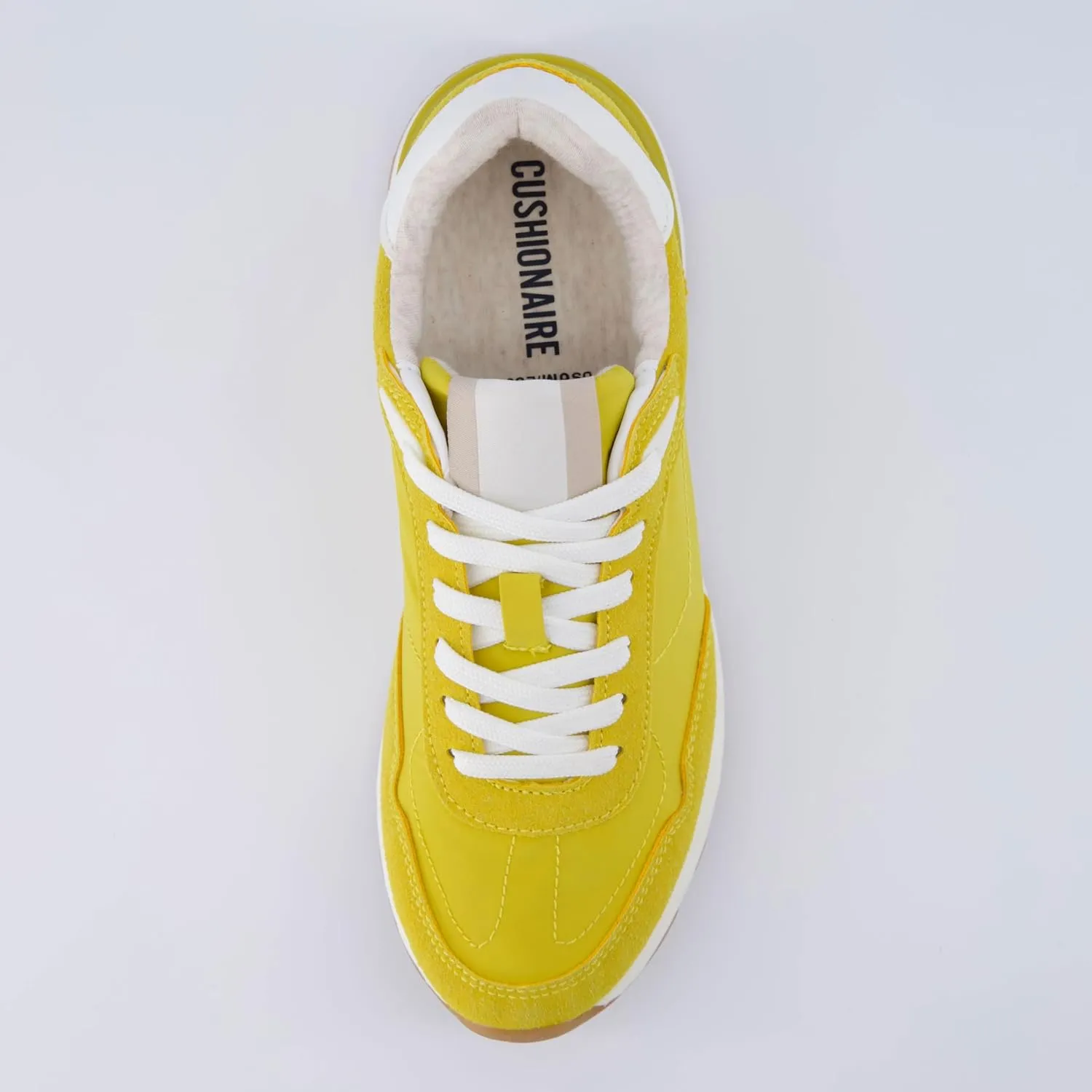 CUSHIONAIRE Women's Kicks lace up Nylon Sneaker  Comfort Foam, Wide Widths Available