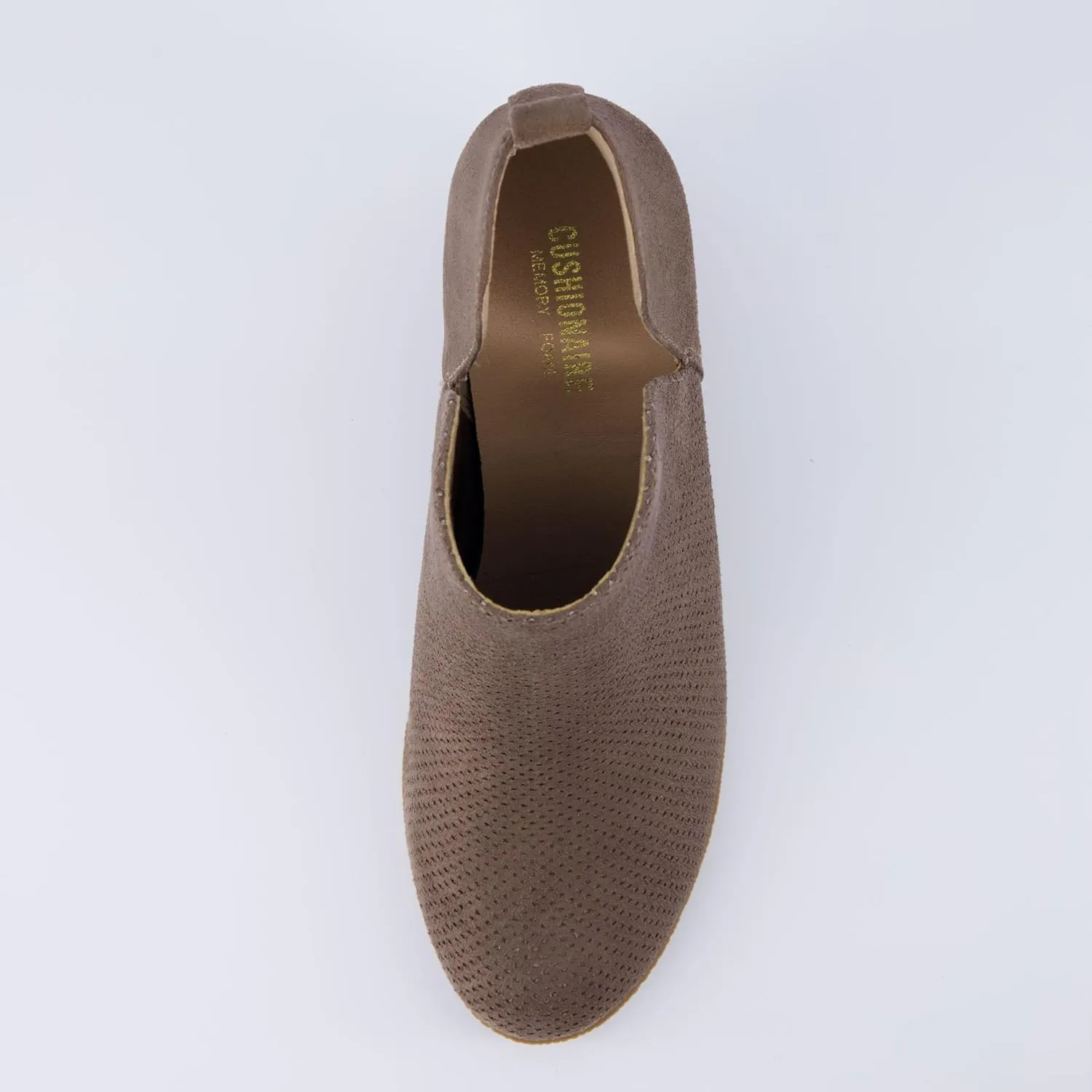CUSHIONAIRE Women's Tito Wedge Bootie - Soft Vegan Suede, Memory Foam, Wide Width Available