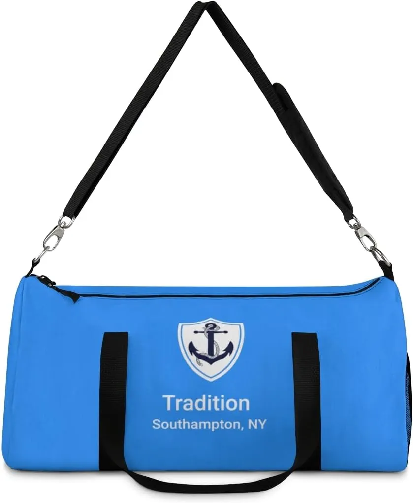 Custom Nautical Duffel Bag, Custom Boat Name Bag, Boat Accessory, Boating Gift, Nautical Yacht Gift, Personalized Anchor New Boat Owner Gift, for Gym, Travel (Blue, Large)