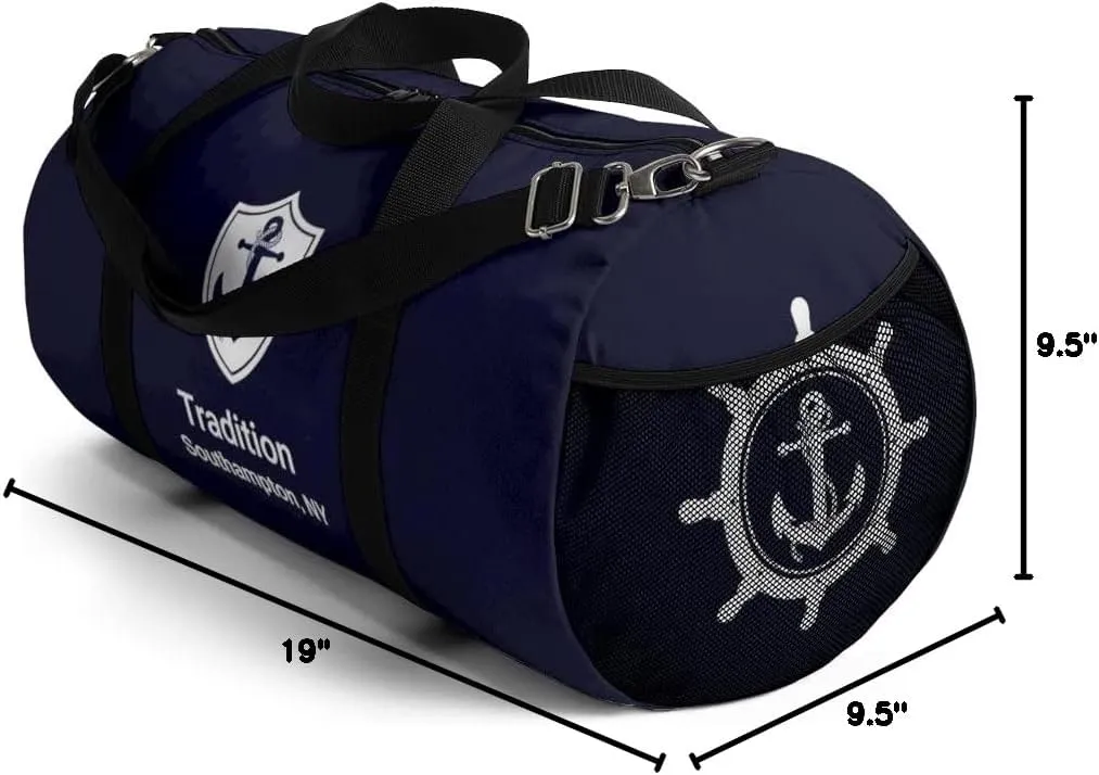 Custom Nautical Duffel Bag, Custom Boat Name Bag, Boat Accessory, Boating Gift, Nautical Yacht Gift, Personalized Anchor New Boat Owner Gift, for Gym, Travel (Blue, Large)