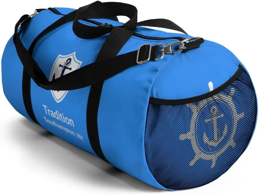 Custom Nautical Duffel Bag, Custom Boat Name Bag, Boat Accessory, Boating Gift, Nautical Yacht Gift, Personalized Anchor New Boat Owner Gift, for Gym, Travel (Blue, Large)
