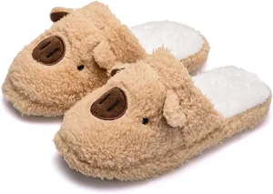 Cute Pig Slippers for Women and Men Holiday Indoor Bedroom Fluffy Warm Slippers Winter Cozy Home Non-slip Soft Plush Slip-On Lined House Shoes