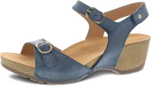 Dansko Tricia Wedge Sandal for Women – Cushioned, Contoured Footbed for All-Day Comfort and Support – Adjustable Hook & Loop Straps with Buckle Detail – Lightweight Rubber Outsole