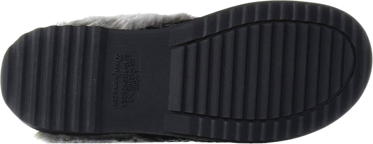 Dearfoams Women's Allison Fairisle Or Solid Chenille Knit Scuff Slipper