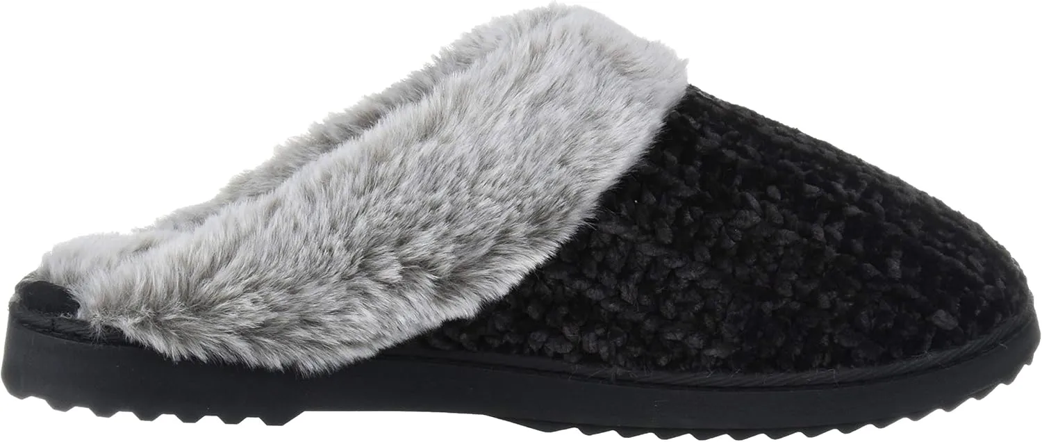 Dearfoams Women's Allison Fairisle Or Solid Chenille Knit Scuff Slipper