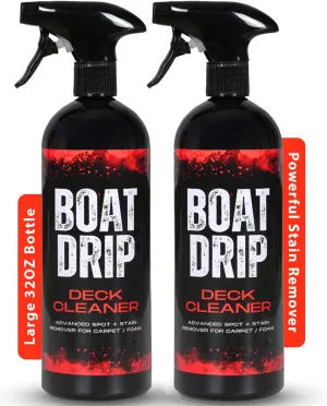 Deck Cleaner - Powerful Stain & Spot Remover, Non Skid Deck Cleaner with EVA Foam   Carpet Compatibility, Effective for Bass Boat Carpets, and Foam, Scented - 32 oz(Pack of 2)