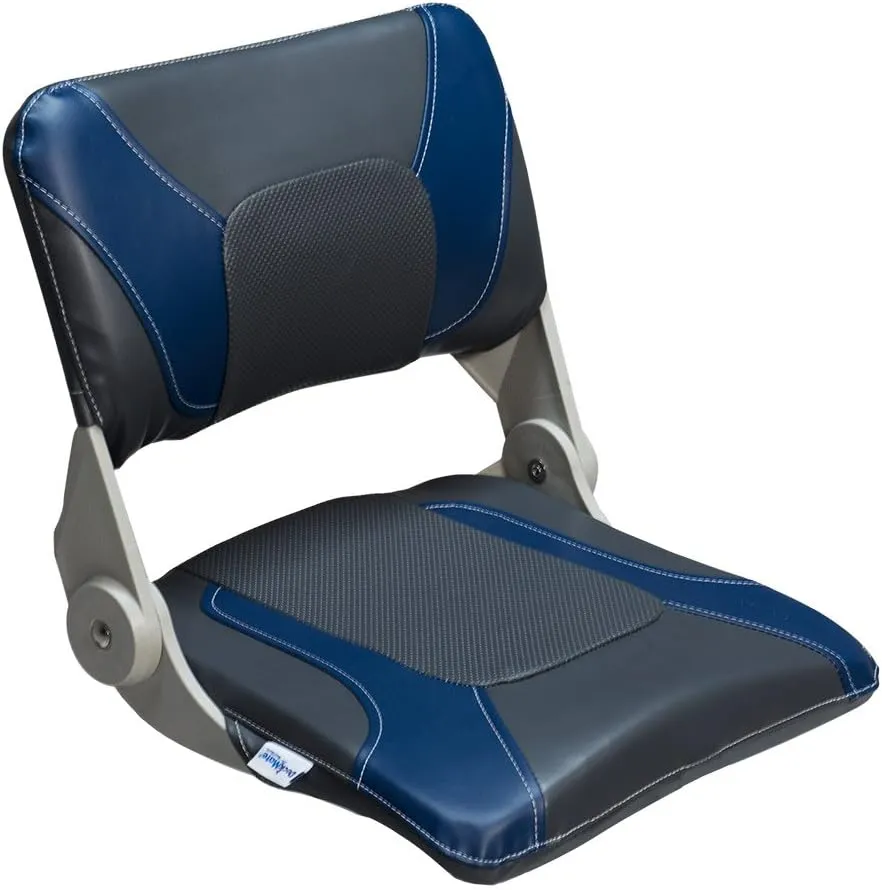 DeckMate Compact Folding Fishing Seat (Charcoal & Blue)