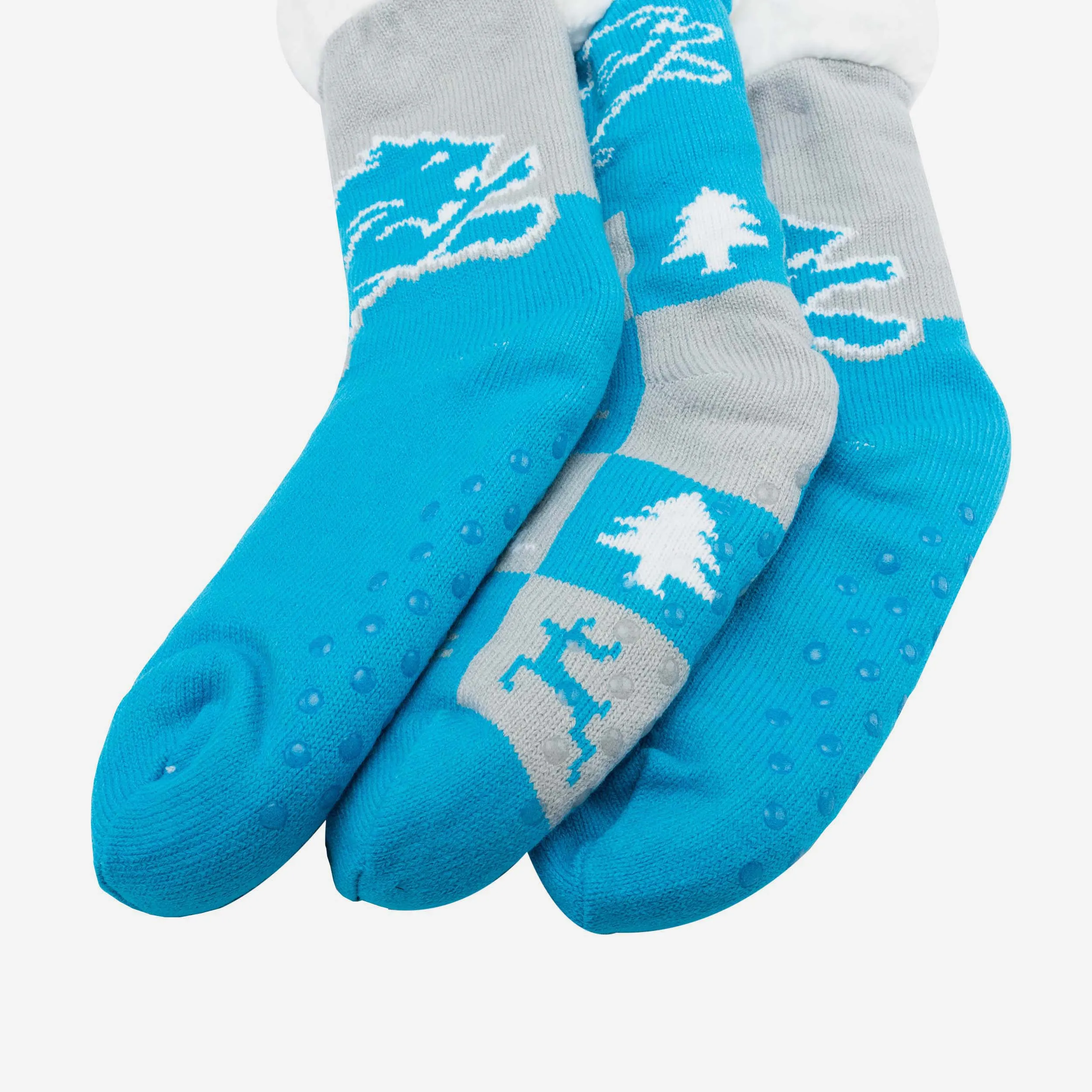 Detroit Lions Womens Fan Footy 3 Pack Slipper Socks
