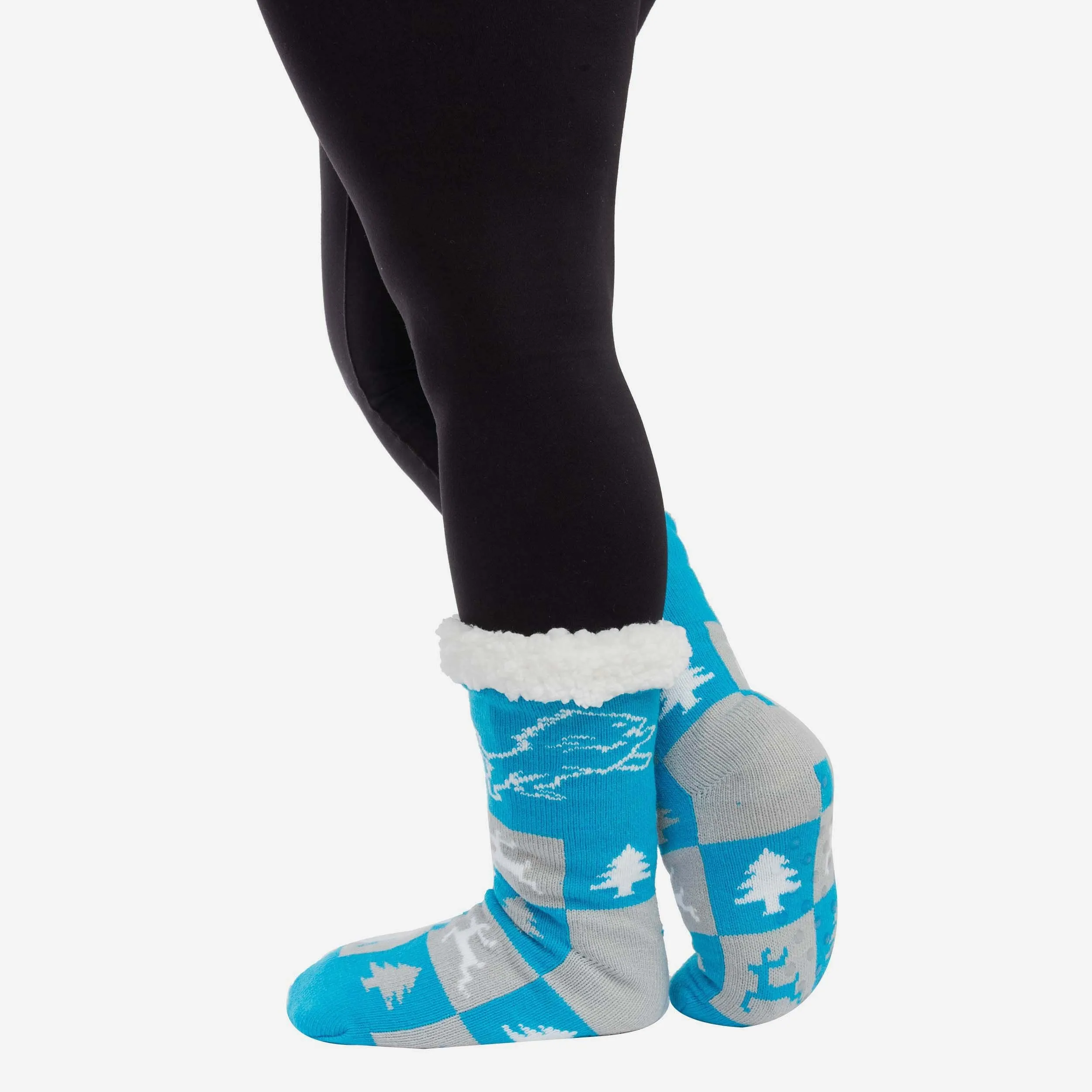 Detroit Lions Womens Fan Footy 3 Pack Slipper Socks