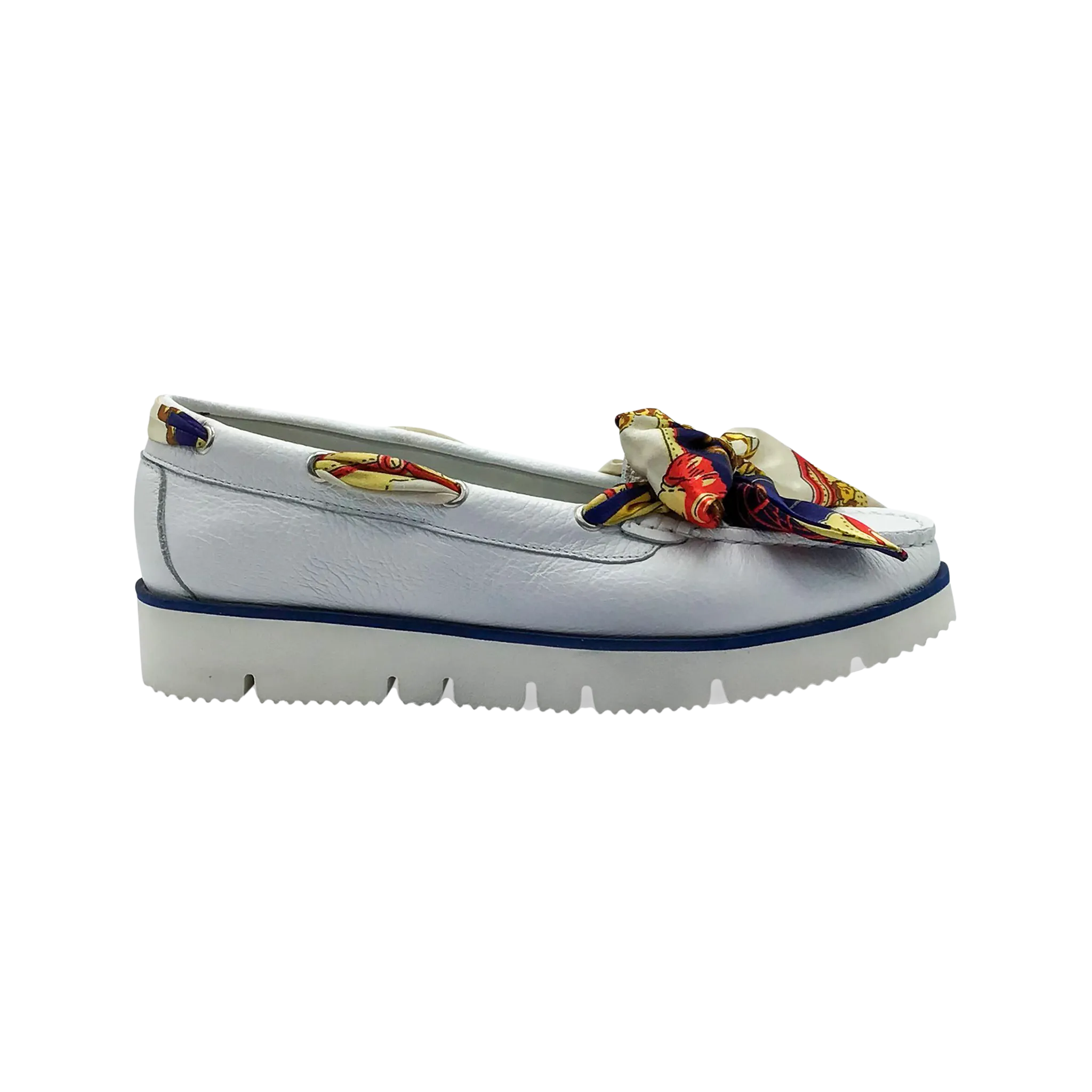 DI CHENZO Women's 1158 White Soft Grain Leather
