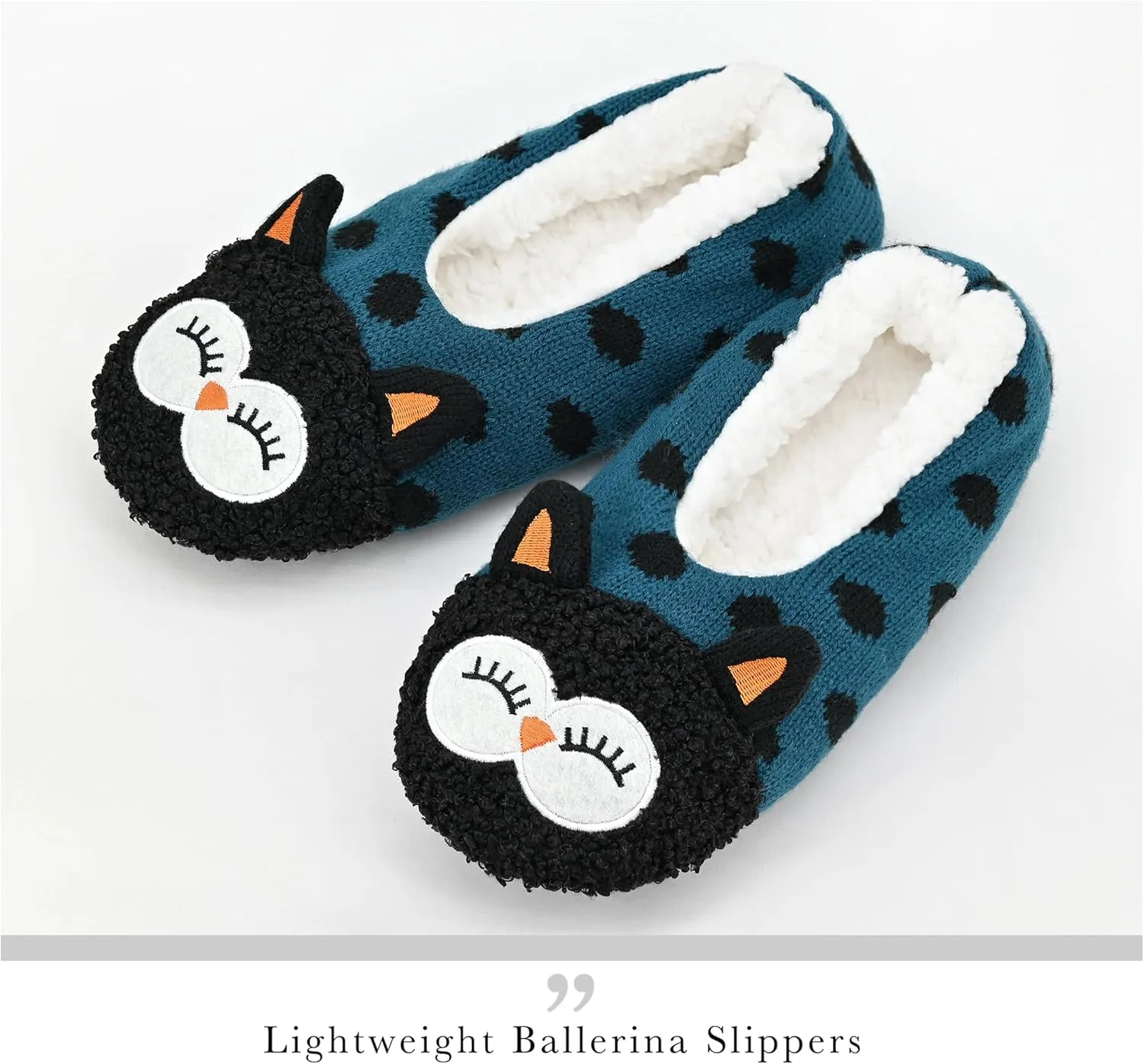 DICUIRD Womens Cute Animal Soft Sole Slipper Socks with Grippers-Fuzzy House Slippers