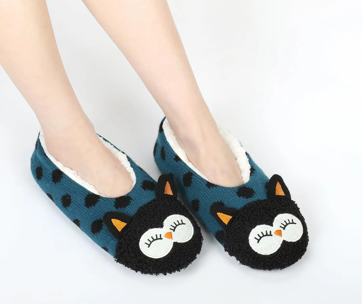 DICUIRD Womens Cute Animal Soft Sole Slipper Socks with Grippers-Fuzzy House Slippers
