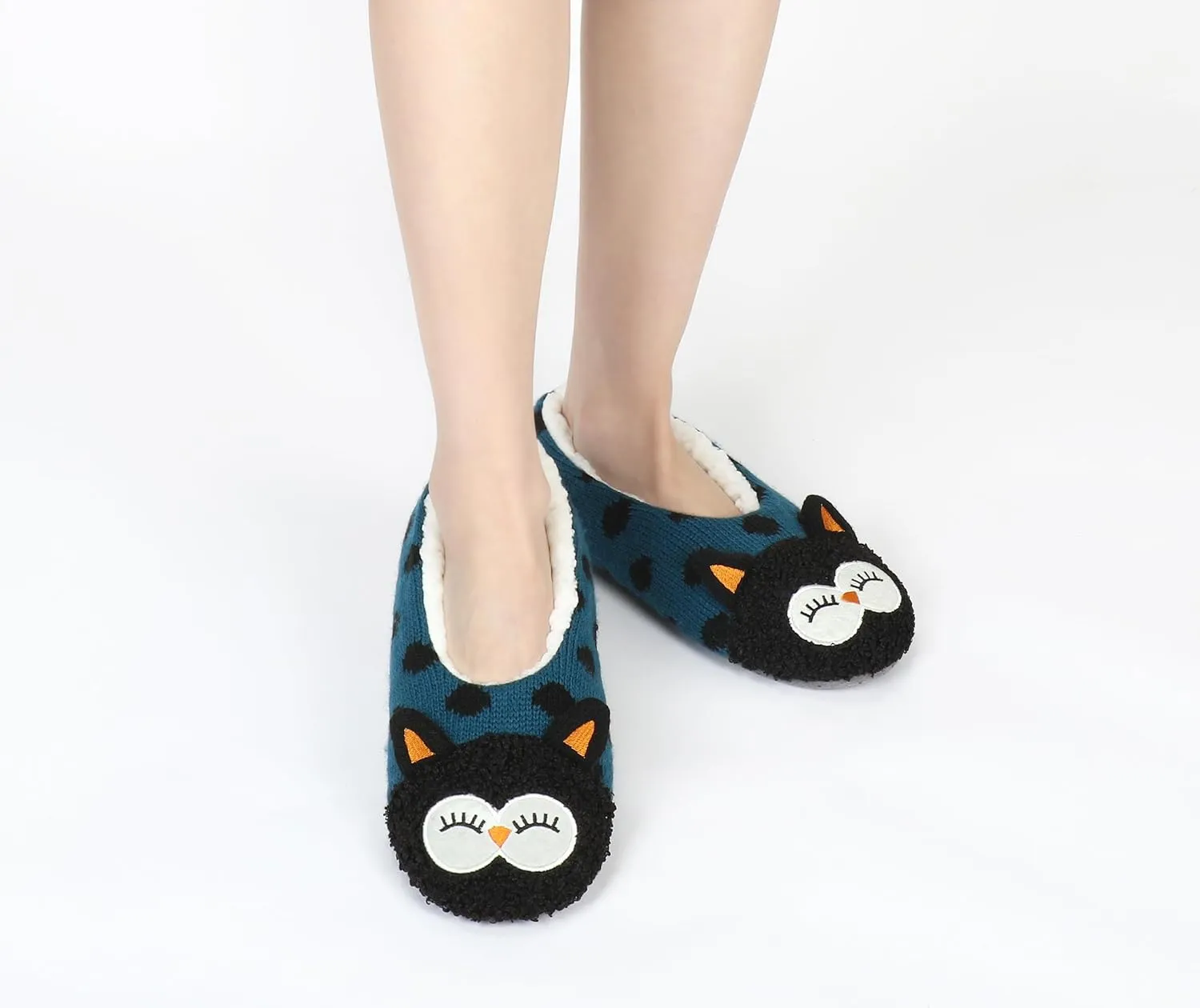 DICUIRD Womens Cute Animal Soft Sole Slipper Socks with Grippers-Fuzzy House Slippers