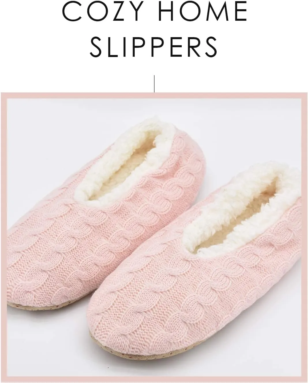 DICUIRD Womens Thick & Warm Slipper Socks with Grippers - Knit House Slippers