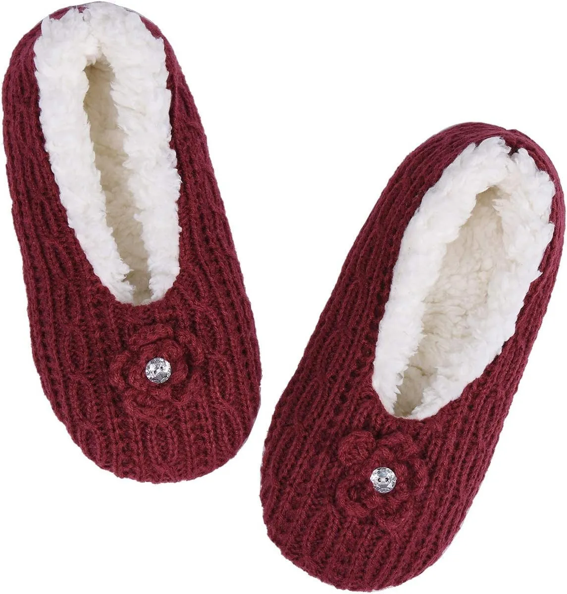 DICUIRD Womens Thick & Warm Slipper Socks with Grippers - Knit House Slippers