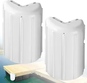 Dock Bumpers Dock Corner Bumper Fender Marine Boat Dock Bumpers for Edge Corner,Inflatable Dock Protection,Soft UV-Resistant Marine-Grade Vinyl,Stainless Steel Mounting Hardware Included,8"x16"