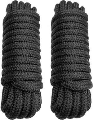 Dock Lines: 5/8" x 25' Double Braided Nylon - Premium Boat Ropes with 15" Loop - Marine Grade - Sturdy Dock Lines - 2 Pack