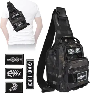 Dovesun Small Fishing Backpack, Waterproof Fly Fishing Sling Pack Tackle Bag with Tackle Boxes