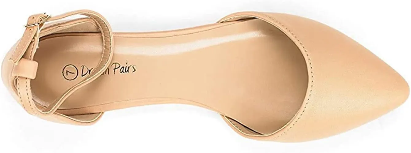 DREAM PAIRS Flapointed Women's Casual D'Orsay Pointed Plain Ballet Comfort Soft Slip On Flats Shoes