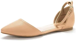 DREAM PAIRS Flapointed Women's Casual D'Orsay Pointed Plain Ballet Comfort Soft Slip On Flats Shoes
