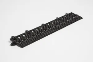 Dri-Dek® - 2"x12" Edges & 2"x2" Corners - Flexible Patio, Lanai, Balcony, Basement & Pool Deck Flooring Beveled Ramps (2"x12" Dri-Dek Edge - 6-Pack, Black)