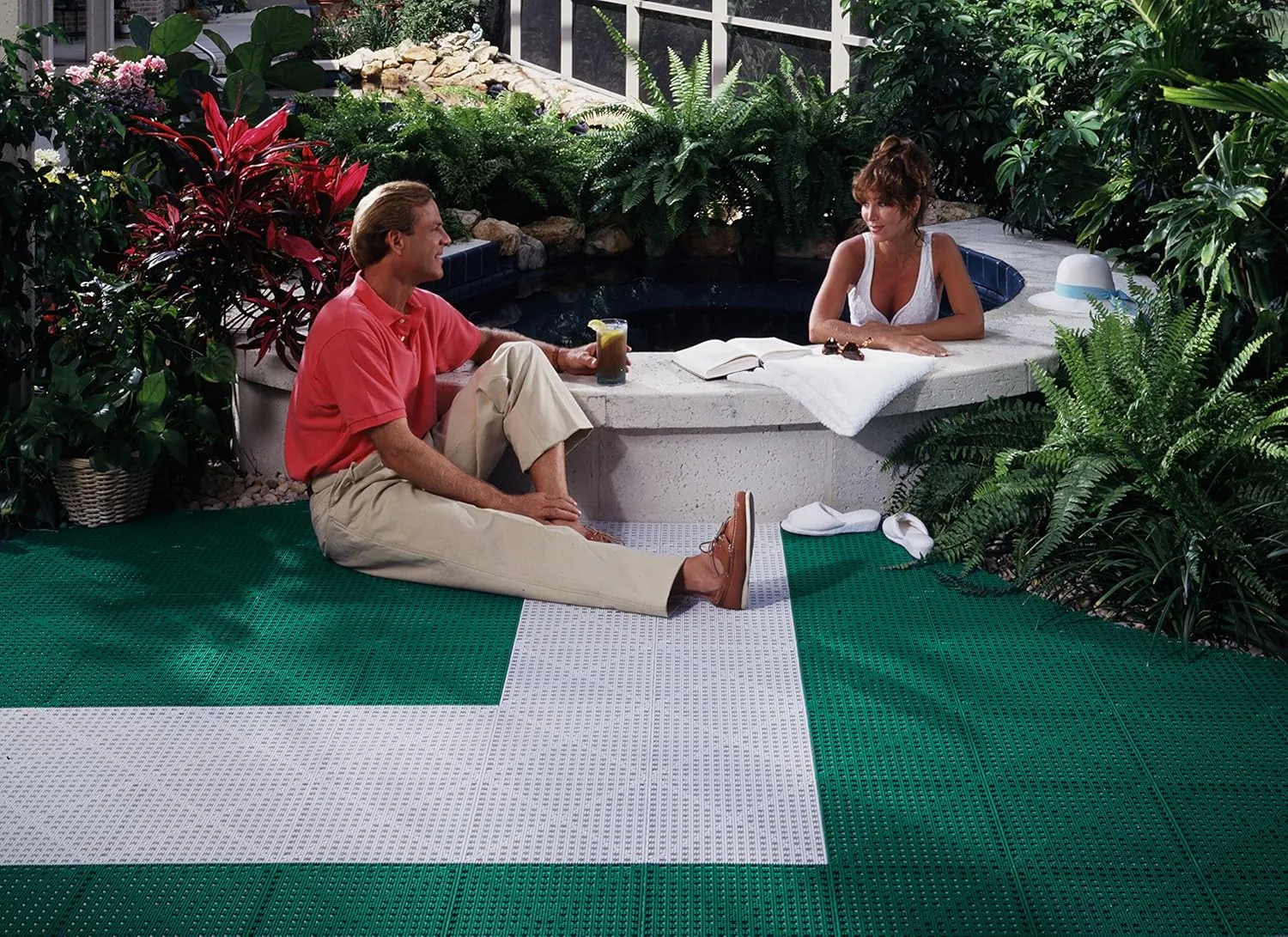 Dri-Dek® - 2"x12" Edges & 2"x2" Corners - Flexible Patio, Lanai, Balcony, Basement & Pool Deck Flooring Beveled Ramps (2"x12" Dri-Dek Edge - 6-Pack, Black)