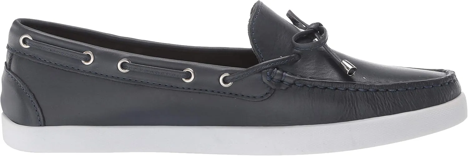 Driver Club USA Women's Leather Made in Brazil Boat Shoe with Tiebow Detail