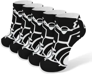 Drummer Ankle Socks for Men & Women, 5 Pairs Breathable Soft Low Cut Socks, Stretch Sweat Wicking Sox