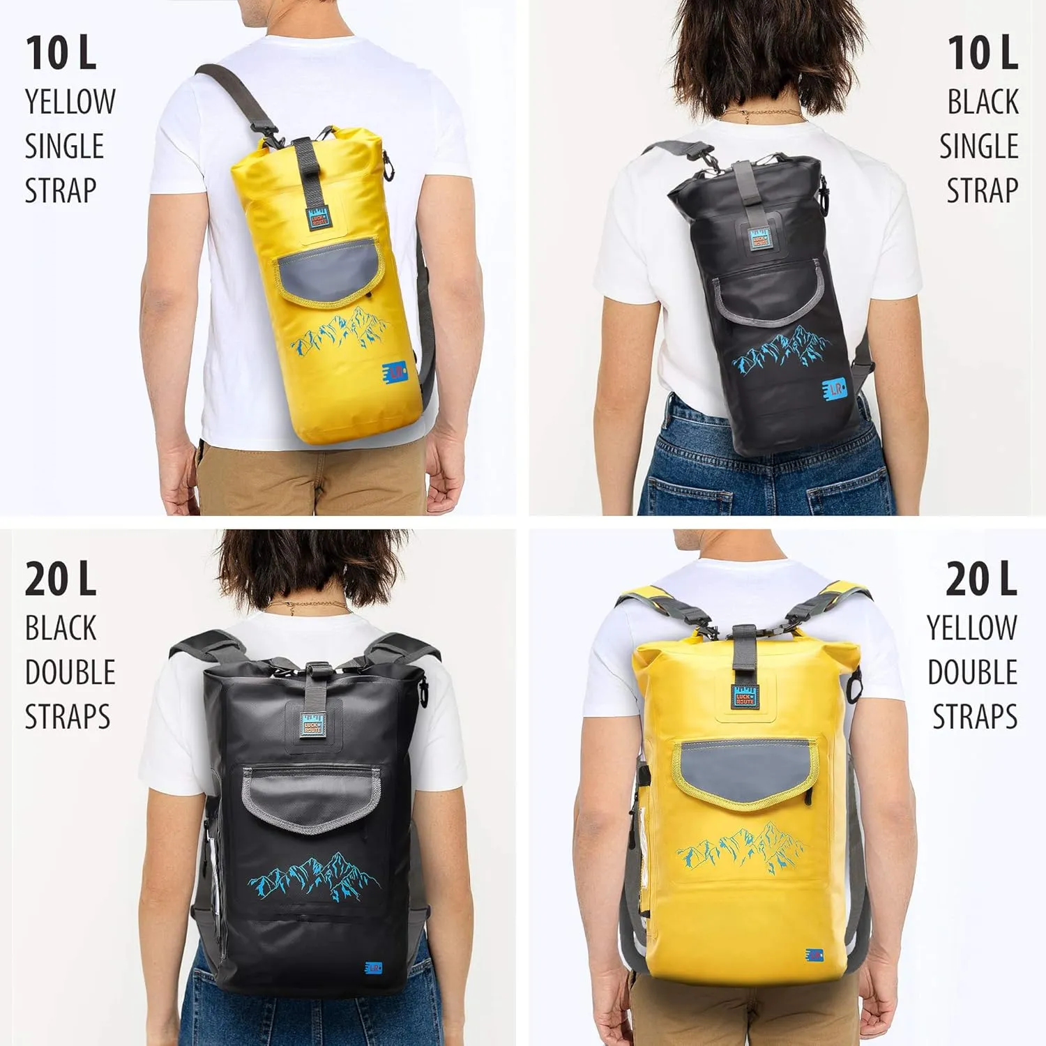 Dry Bags Waterproof (10L - Yellow) - Dry Bags for Kayaking Waterproof - Dry Sack Water Bag - Water Proof Bag - Waterproof Bags for Boating - Waterproof Backpacks - Waterproof Floating Bag