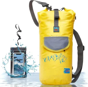 Dry Bags Waterproof (10L - Yellow) - Dry Bags for Kayaking Waterproof - Dry Sack Water Bag - Water Proof Bag - Waterproof Bags for Boating - Waterproof Backpacks - Waterproof Floating Bag