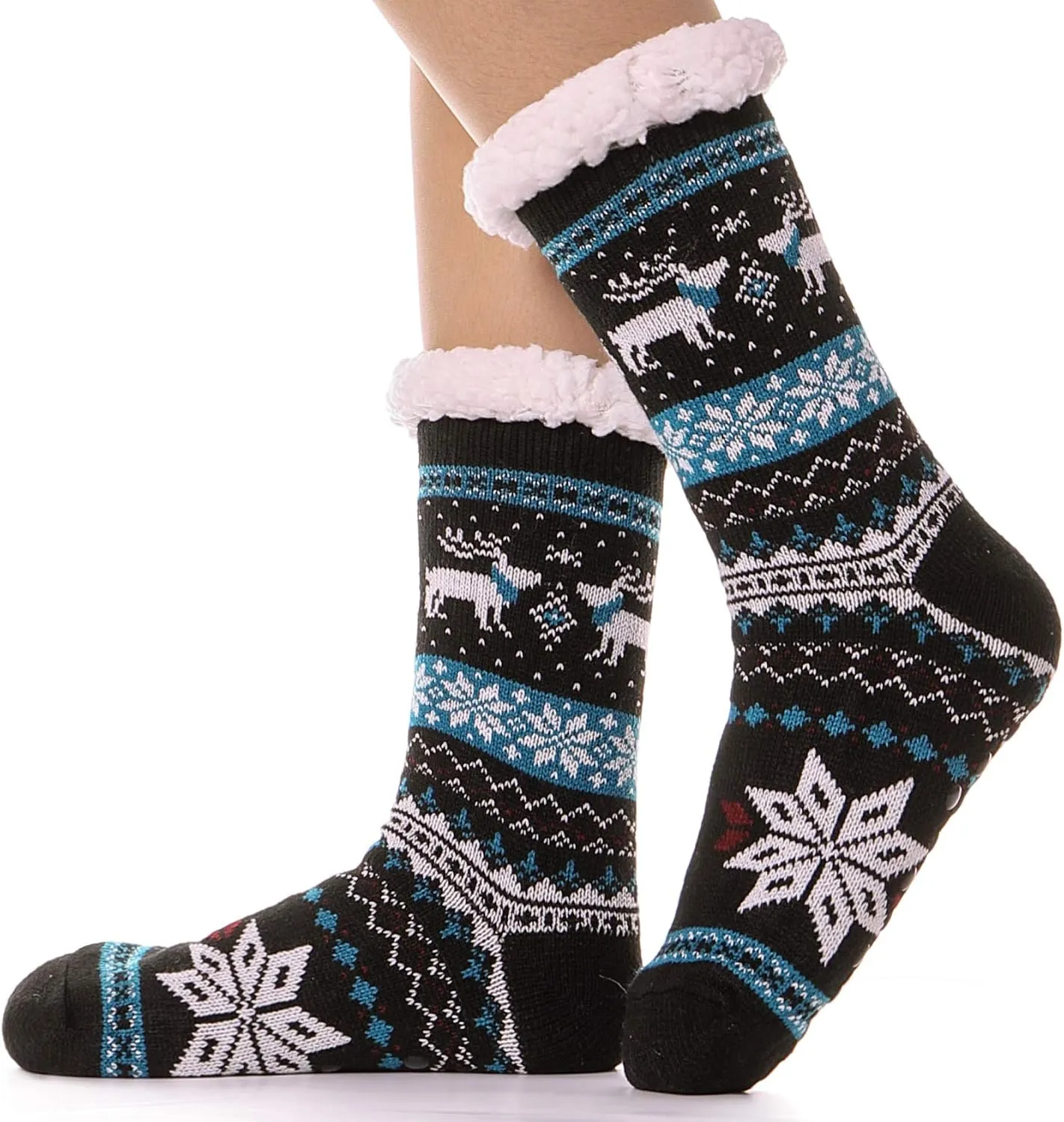 EBMORE Women Slipper Fuzzy Socks Fluffy Cozy Cabin Warm Winter Soft Thick Comfy Fleece Non Slip Home Socks