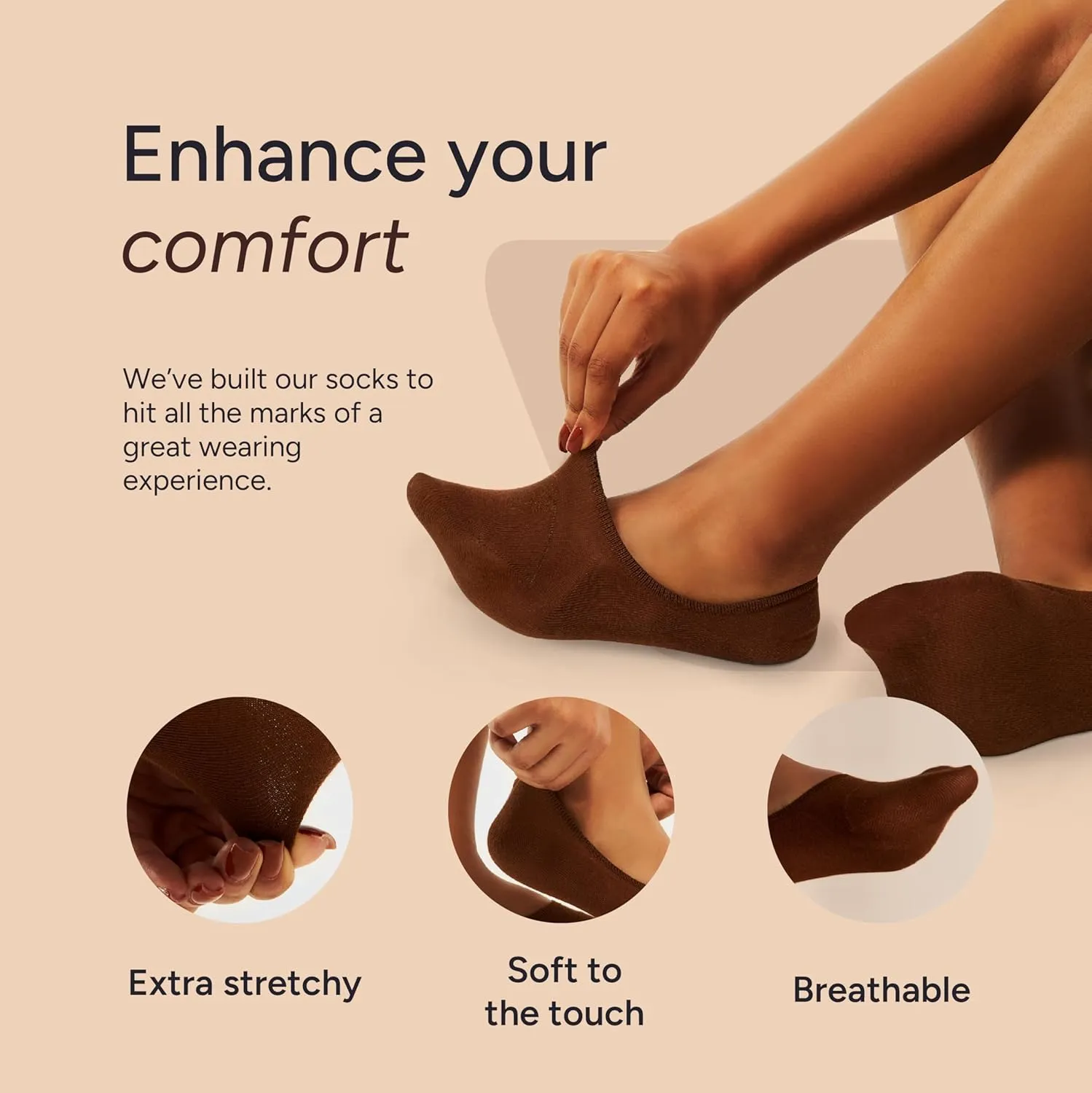 Eedor No Show Socks Womens Invisible Liner, Non Slip & Low Cut, Casual & Formal Wear, Soft & Stretchable