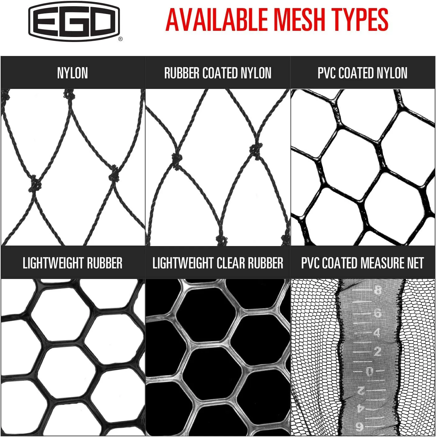Ego Small & Compact Floating Fishing Net with Flexible Handle, High Strength Plastic, 18" Handle, 8" Mesh Bag Depth, Fishing Gear and Accessories