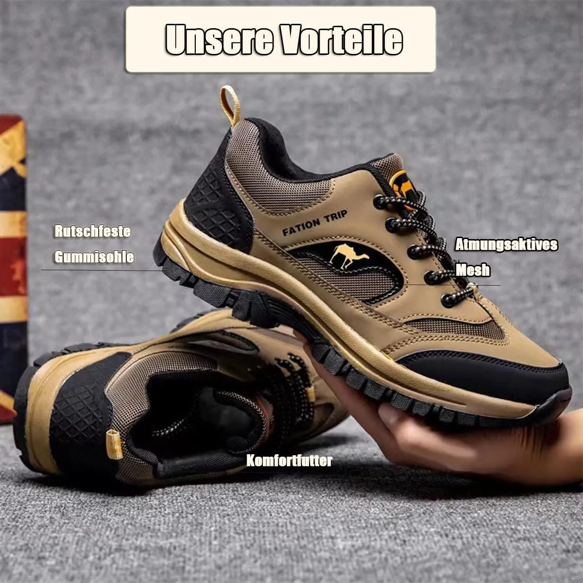 Enjerr Orthopedic Shoes Men, Men's Orthopedic Comfort Sneaker, Outdoor Rubber Hiking Walking Sneakers Loafers