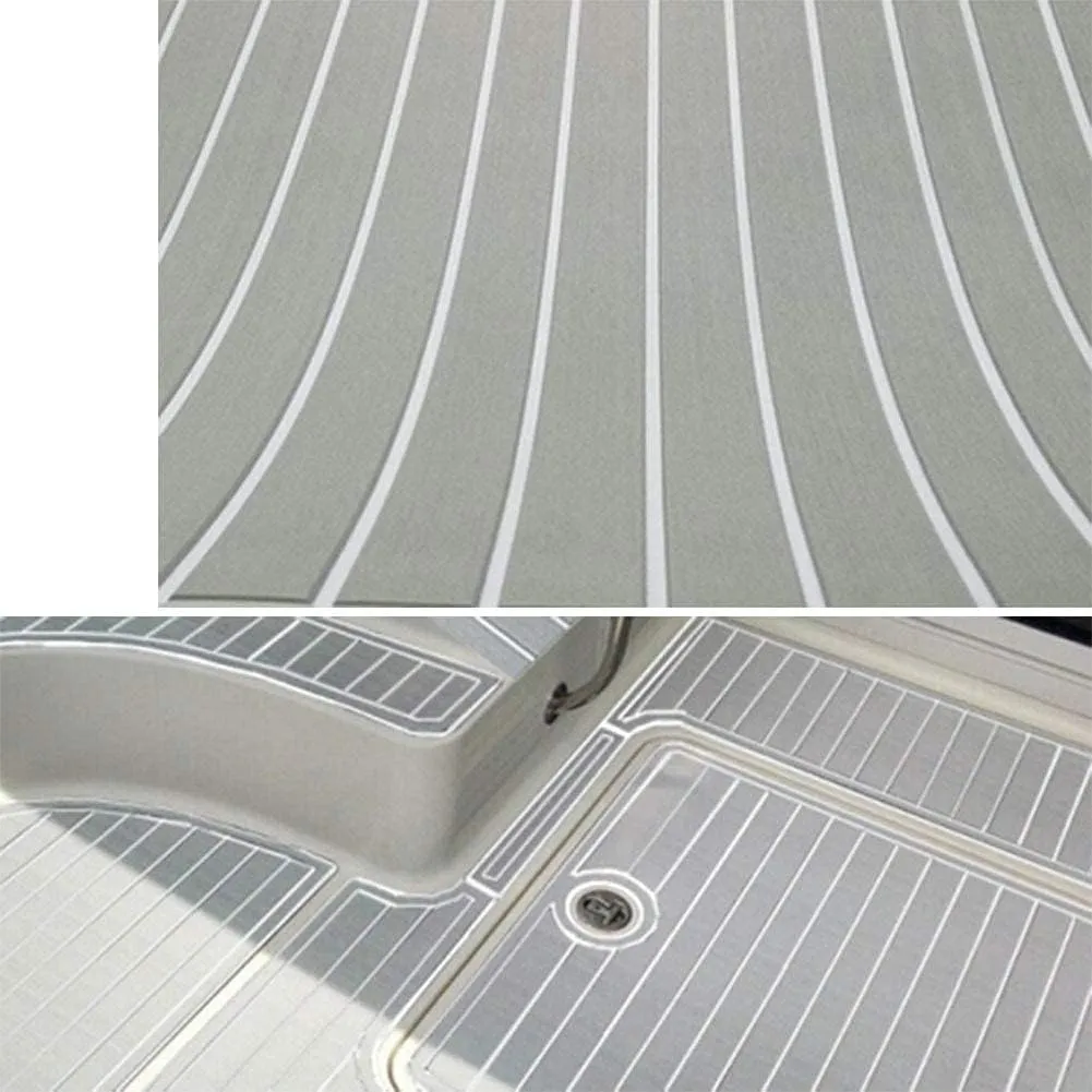 EVA Foam Faux Teak Boat Decking Sheet Carpet Self-Adhesive Non-Skid 94.5"x 46" (30 sqft) / 94.5" x 35.4" (23 sqft) Fits for Sea Deck Marine Yacht RV Boat Flooring Mats/Decking Pad
