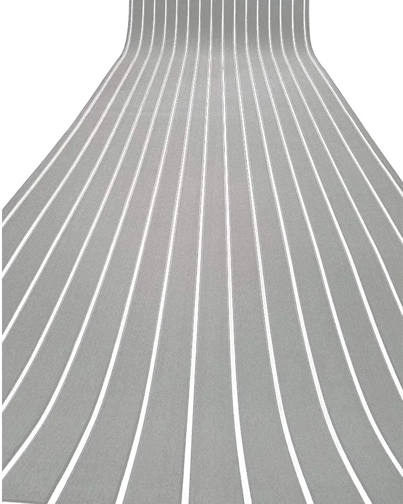 EVA Foam Faux Teak Boat Decking Sheet Carpet Self-Adhesive Non-Skid 94.5"x 46" (30 sqft) / 94.5" x 35.4" (23 sqft) Fits for Sea Deck Marine Yacht RV Boat Flooring Mats/Decking Pad