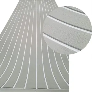 EVA Foam Faux Teak Boat Decking Sheet Carpet Self-Adhesive Non-Skid 94.5"x 46" (30 sqft) / 94.5" x 35.4" (23 sqft) Fits for Sea Deck Marine Yacht RV Boat Flooring Mats/Decking Pad