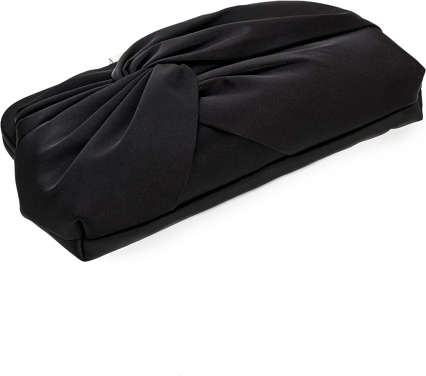 Evening Purse for Women Dressy Soft Pleated Knot Party Clutch Satin Frame Formal Handbag for Wedding/Prom/Cocktail