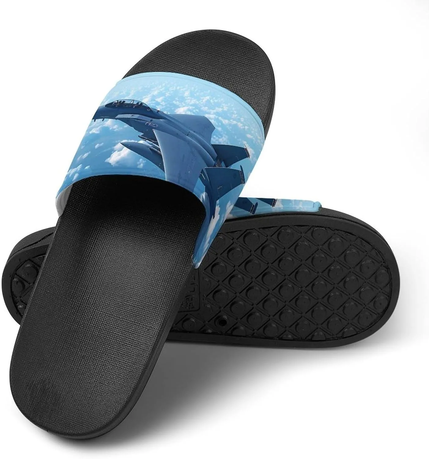 F-15 Eagle Jet Plane Slippers for Women Men Anti-Slip Shower Slides Open Toe Slippers for Home Outdoor Beach