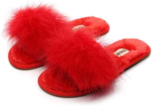 FAYUEKEY Fuzzy Slippers for Women Fluffy Furry House Bedroom Shoes