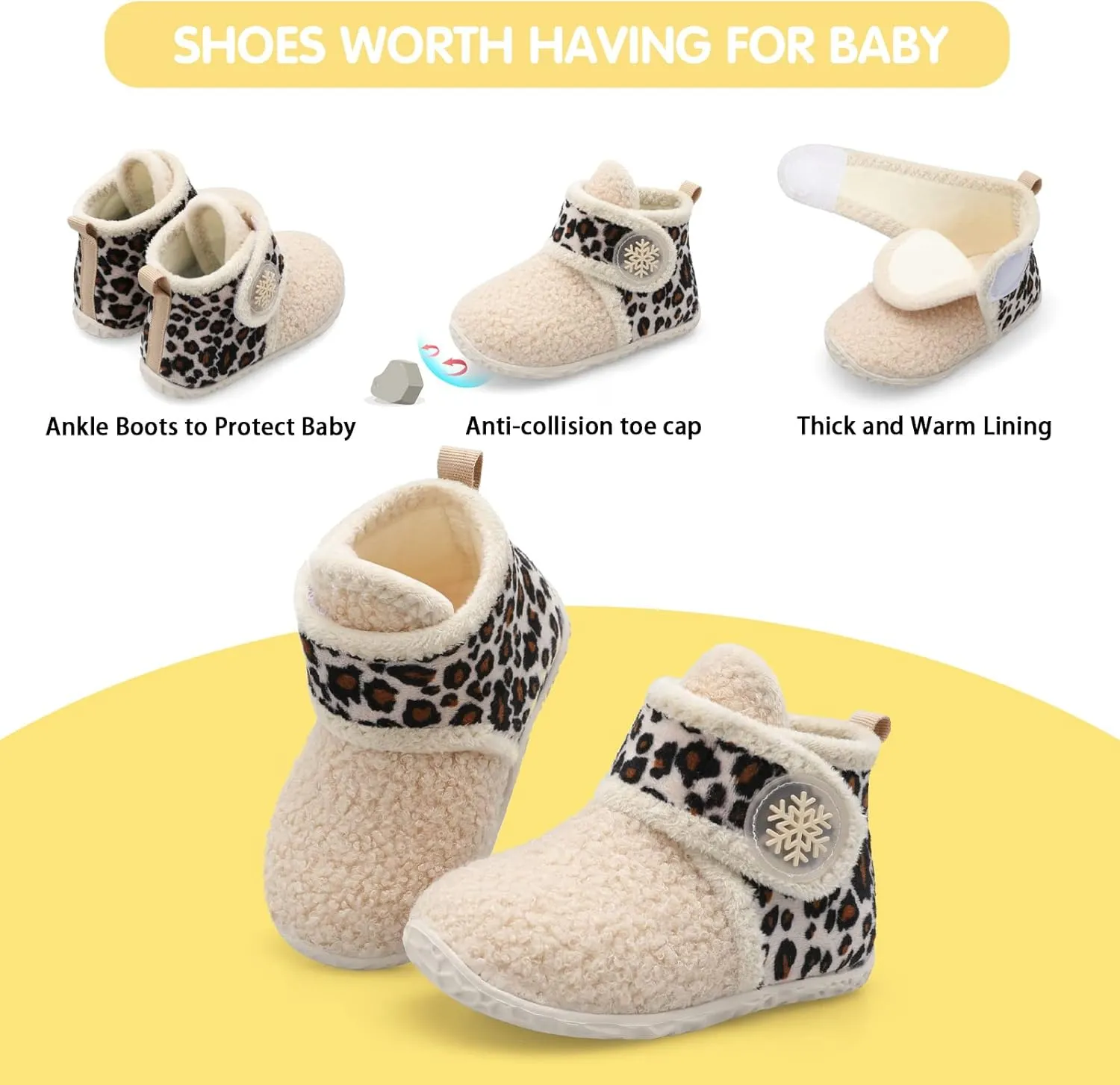 FEETCITY Baby Booties Girls Boys Infant Slippers First Walkers Shoes Warm Socks Newborn Crib Shoes