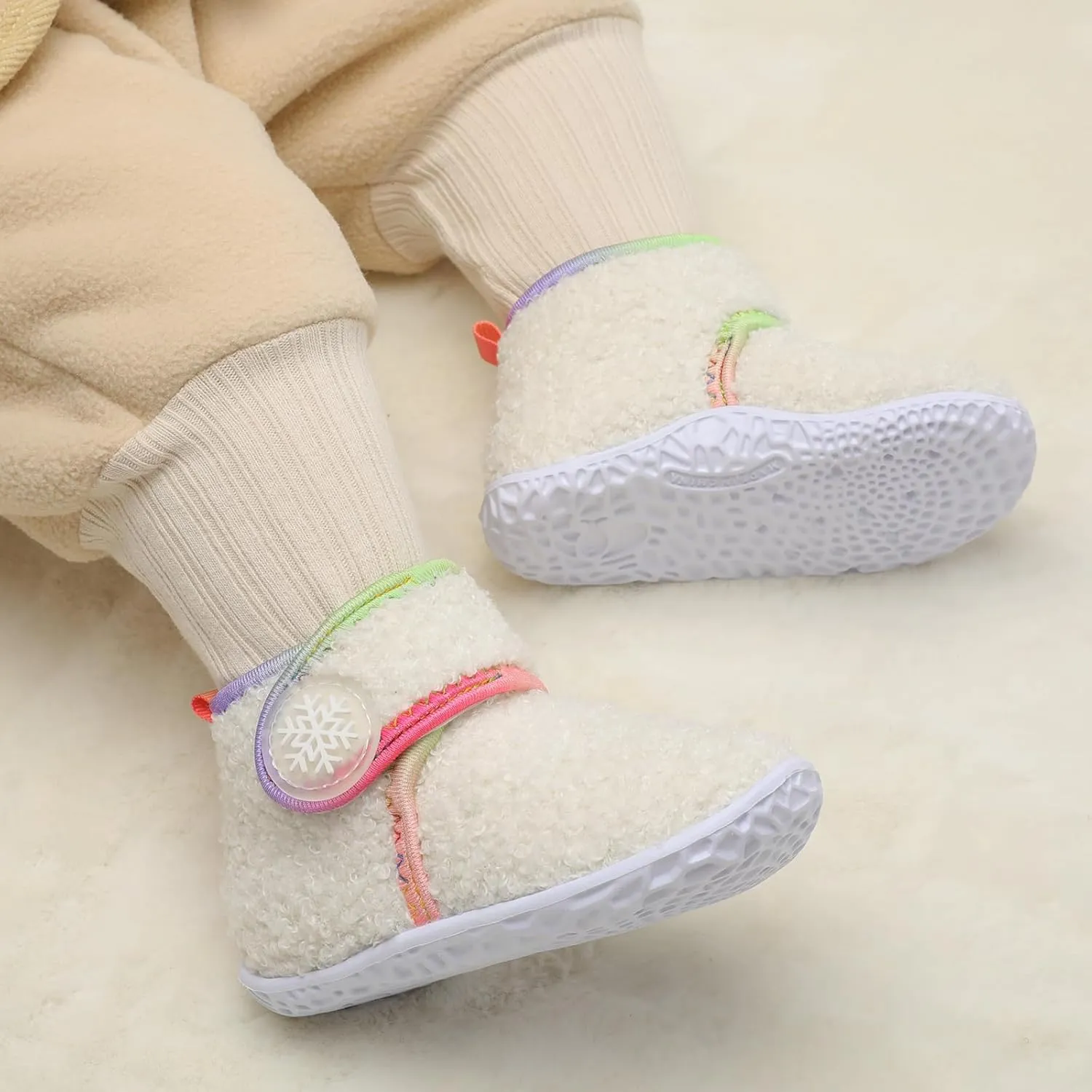 FEETCITY Baby Booties Girls Boys Infant Slippers First Walkers Shoes Warm Socks Newborn Crib Shoes