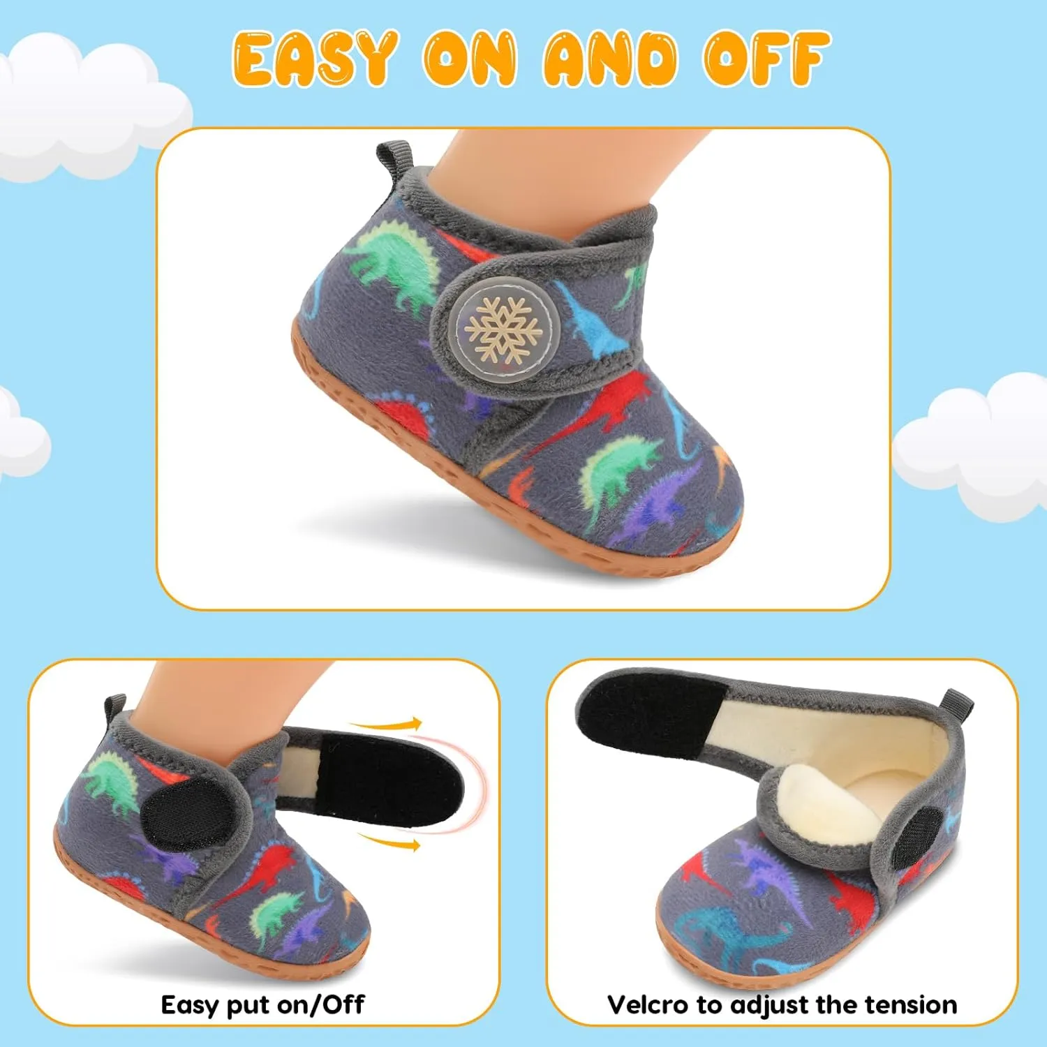 FEETCITY Baby Booties Girls Boys Infant Slippers First Walkers Shoes Warm Socks Newborn Crib Shoes