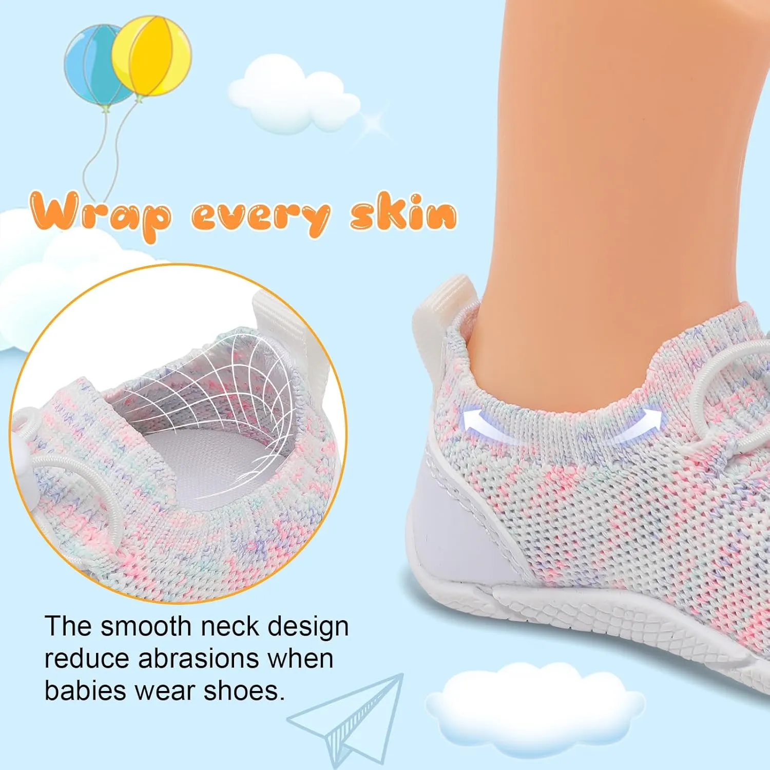 FEETCITY Baby Shoes Boys Girls First Walking Shoes Infant Sneakers Crib Shoes Breathable Lightweight Slip On Shoes